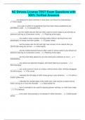 NC Drivers License TEST Exam Questions with  100&percnt; Verified Answers