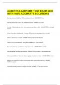  ALBERTA LEARNERS TEST EXAM 2024 WITH 100&percnt; ACCURATE SOLUTIONS