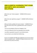 AMA ALBERTA LEARNERS TEST EXAM 2024 WITH 100&percnt; ACCURATE SOLUTIONS