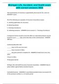 Michigan Life&comma; Accident&comma; and Health exam with correct answers 2024&period;