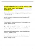 ALBERTA BASIC SECURITY TEST EXAM 2024 WITH 100&percnt; ACCURATE SOLUTIONS