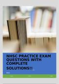NHSC PRACTICE EXAM QUESTIONS WITH COMPLETE SOLUTIONS&excl;&excl;