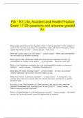  PSI - NY Life&comma; Accident and Health Practice Exam 17-55 questions and answers graded A&plus;&period;