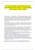  NY Life&comma; Accident&comma; and Health Insurance Agent&sol;Broker Exam Series 17-55 questions and answers 100&percnt; verified&period;