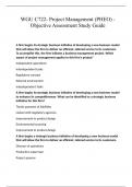 WGU C722- Project Management &lpar;PHEO&rpar; - Objective Assessment Study Guide