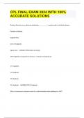 CPL FINAL EXAM 2024 WITH 100&percnt; ACCURATE SOLUTIONS