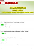 NR 605&sol; NR605 Final Exam Weeks 5 - 8 Covered Qs & Ans &lpar;Latest 2024 &sol; 2025&rpar;&colon; Diagnosis & Management in Psychiatric-Mental Health across the Lifespan I Practicum &lpar;Verified Answers&rpar;