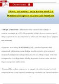 STUDY BUNDLE for NR 569&sol; NR569 Final Exam Review Week 5 - 8 Qs & Ans &lpar;Latest 2024 &sol; 2025&rpar;&colon; Differential Diagnosis in Acute Care Practicum &lpar;Verified Answers&rpar;