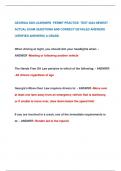 GEORGIA DDS LEARNERS PERMIT PRACTICE TEST 2024 NEWEST  ACTUAL EXAM QUESTIONS AND CORRECT DETAILED ANSWERS  &lpar;VERIFIED ANSWERS&rpar; A GRADE&period;