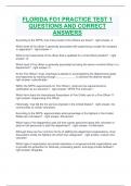 FLORIDA FO1 PRACTICE TEST 1 QUESTIONS AND CORRECT ANSWERS