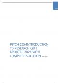 PSYCH 255-INTRODUCTION TO RESEARCH QUIZ UPDATED 2024 WITH COMPLETE SOLUTION&semi;Liberty 