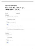 ECON201 FINAL EXAM  Final Exam 2024 UPDATE Q&dollar;A VERIFIED BY EXPERT Graded  A&plus; 