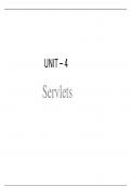 UNIT &ndash; 4 Servlets