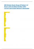 NIH Stroke Scale Group B Patient 1-6 Exam with Certified Verified 100&percnt; correct and actual Answers Generated