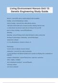 Living Environment Honors Unit 13&colon; Genetic Engineering Study Guide&period;