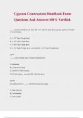Gypsum Construction Handbook Exam Questions And Answers 100&percnt; Verified&period;