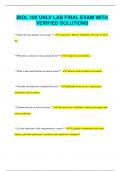 BIOL 100 UNLV LAB FINAL EXAM WITH  VERIFIED SOLUTIONS