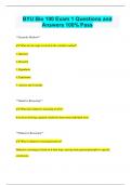 BYU Bio 100 Exam 1 Questions and  Answers 100&percnt; Pass