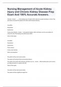 Nursing Management of Acute Kidney Injury and Chronic Kidney Disease Prep Exam And 100&percnt; Accurate Answers&period;