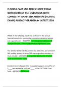FLORIDA CAM MULTIPLE CHOICE EXAM WITH CORRECT 55&plus; QUESTIONS WITH CORRECTRY ANALYZED ANSWERS &lpar;ACTUAL EXAM&rpar; ALREADY GRADED A&plus; LATEST 2024       