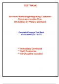 Test Bank for Services Marketing Integrating Customer Focus Across the Firm&comma; 8th Edition Zeithaml &lpar;All Chapters included&rpar;