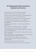 IT Fundamentals Final Exam Review Questions And Answers&period;
