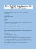Klose MLD A&P Study Questions With 100&percnt; Correct Answers&period;