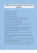 LMS final exam questions with verified answers&period;