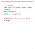 Test Bank for Essentials of Sociology A Down to Earth Approach 14th Edition By Jim M&period; Henslin &lpar;All Chapters&comma; 100&percnt; Original Verified&comma; A&plus; Grade&rpar;