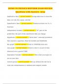 INTRO TO PHYSICS MIDTERM EXAM REVIEW Questions with Answers  2024