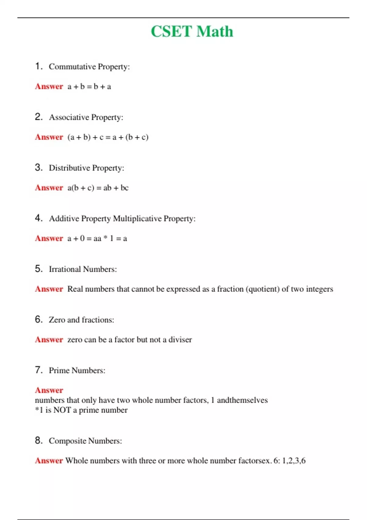 2024 CSET Math | Actual Questions and Verified Answers ( Included ) 100 ...