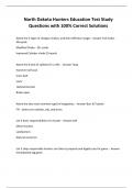 North Dakota Hunters Education Test Study Questions with 100&percnt; Correct Solutions