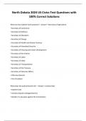 North Dakota 2024 US Civics Test Questions with 100&percnt; Correct Solutions
