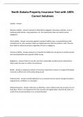 North Dakota Property Insurance Test with 100&percnt; Correct Solutions