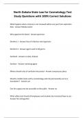 North Dakota State Law for Cosmetology Test Study Questions with 100&percnt; Correct Solutions