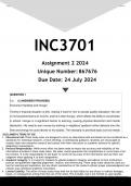 INC3701 Assignment 4 &lpar;ANSWERS&rpar; 2024 - DISTINCTION GUARANTEED