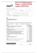 AQA AS mathematics paper 1 exam questions latest updates