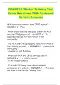 PCA&sol;CFSS Worker Training Test Exam Questions With Reviewed  Correct Answers 