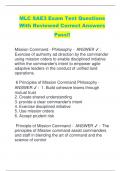 MLC SAE3 Exam Test Questions  With Reviewed Correct Answers  Pass&excl;&excl;