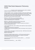 GAMLS Real Estate Salesperson Prelicensing Course Questions and correct answers &vert; already graded a&plus; &vert; verified answers