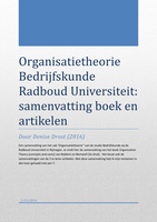 Organisatietheorie Bedrijfskunde Radboud Universiteit samenvatting boek en artikelen