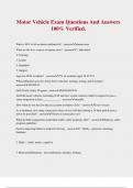 Motor Vehicle Exam Questions And Answers 100&percnt; Verified&period;