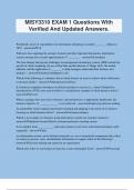 MISY3310 EXAM 1 Questions With Verified And Updated Answers&period;