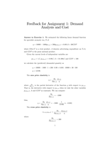 Demand Analysis and Cost Assignment 2 Answers