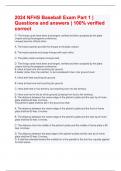 2024 NFHS Baseball Exam Part 1 &vert; Questions and answers &vert; 100&percnt; verified correct