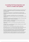 Accounting NAF Exam Questions And Answers &lpar;Verified And Updated&rpar;