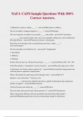 NAFA CAFS Sample Questions With 100&percnt; Correct Answers&period;