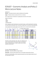 ECN107 Economic Analysis and Policy 2 Micro and Macro Lecture Notes