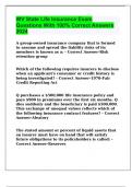 WV State Life Insurance Exam Questions With 100&percnt; Correct Answers 2024