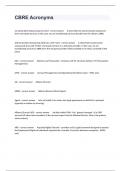 CBRE Acronyms Practice Exam Guide&vert; Questions & Answers&vert; A&plus; Graded&period;